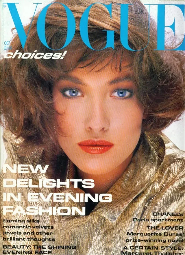 Перша обкладинка Тетяни Патіц для Vogue (Vogue UK, жовтень 1985)1