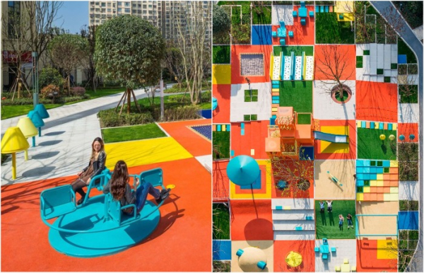 Піксельний дитячий майданчик. Пиксельная детская площадка.