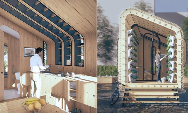 Интерьер в лесном домике Shifting Nests.