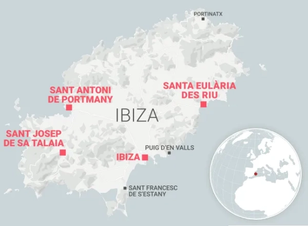 Карта повеней на Ібіці