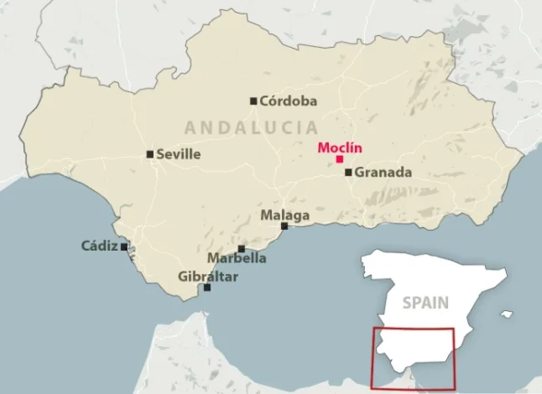 Карта, що показує Моклін, поблизу Гранади, на півдні Іспанії