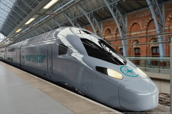 Новий двоповерховий поїзд Eurostar на станції Лондон Сент-Панкрас.