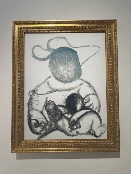 Чорно-біла картина Пабло Пікассо на стіні в музеї Пікассо в Малазі, Іспанія