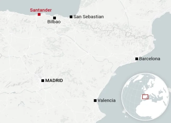 Мапа Сантандера та північної Іспанії