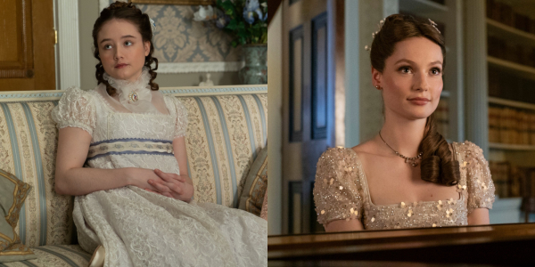 Рубі Стоукс та Ханна Додд у ролі Франческі у серіалі «Бріджертони» Руби Стоукс и Ханна Додд в роли Франчески в сериале «Бриджертоны»