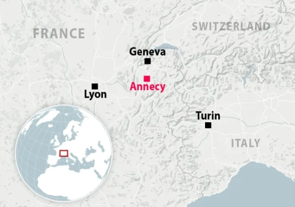 METRO GRAPHICS Карта розташування Аннесі, Франція (Зображення: datawrapper/Metro)