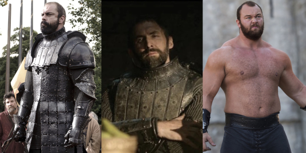 Конан Стівенс, Іен Уайт та Хафтоур Юліус Бьоднссон у ролі Гори у серіалі «Гра престолів» Конан Стивенс, Иэн Уайт и Хафтоур Юлиус Бьёднссон в роли Горы в сериале «Игра престолов»