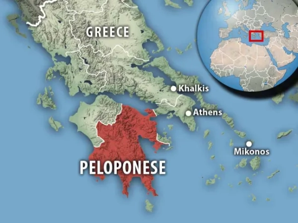 КАРТА Греції, регіон Пелопоннес