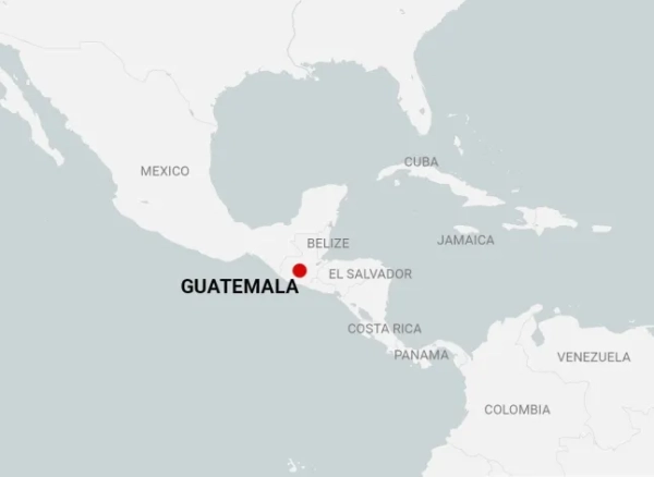 Карта Гватемали та навколишніх країн Центральної Америки