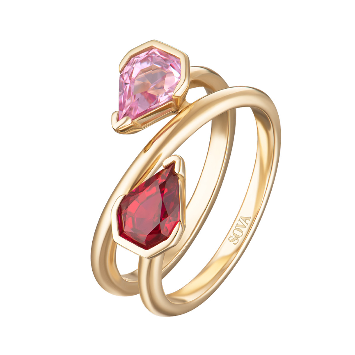 SOVA LOVERS: ювелірні вироби з синтетичними сапфірами у двох кольорах кохання
10