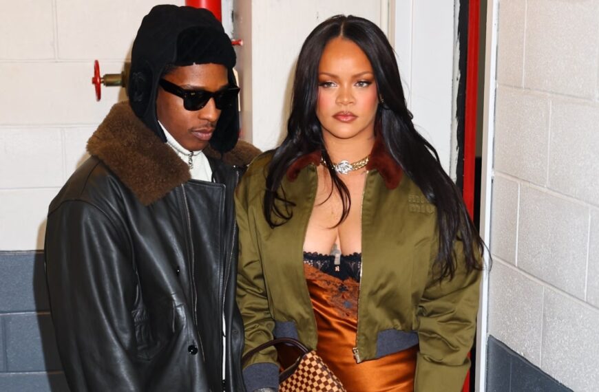 Ріанна дозволяє своєму мереживному бюстгальтеру виглядати поверх сукні-комбінації для побачення з A$AP Rocky