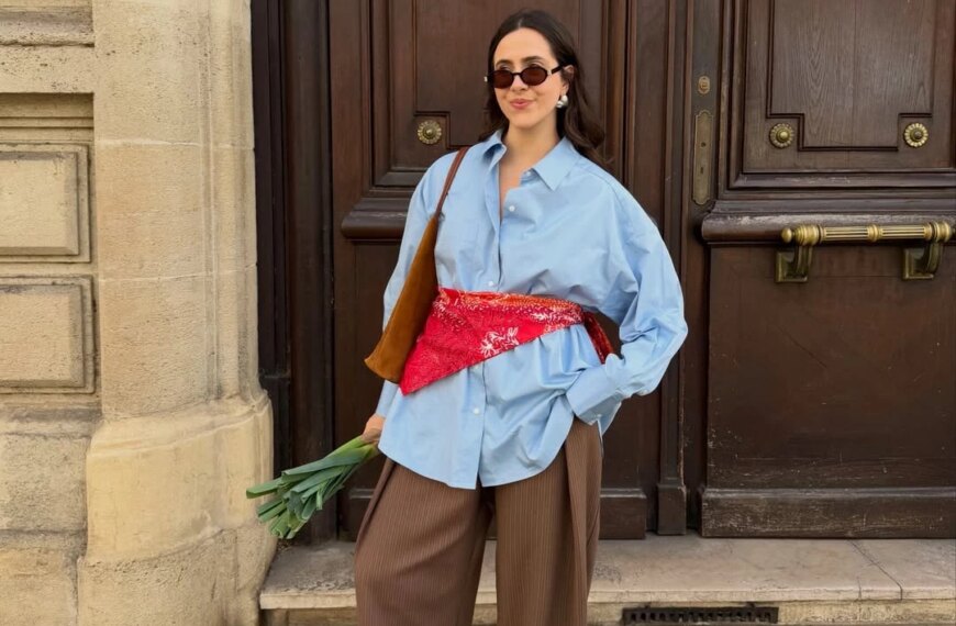 Чотири трендові поєднання блакитної сорочки та штанів для весняно-літнього сезону 2026.