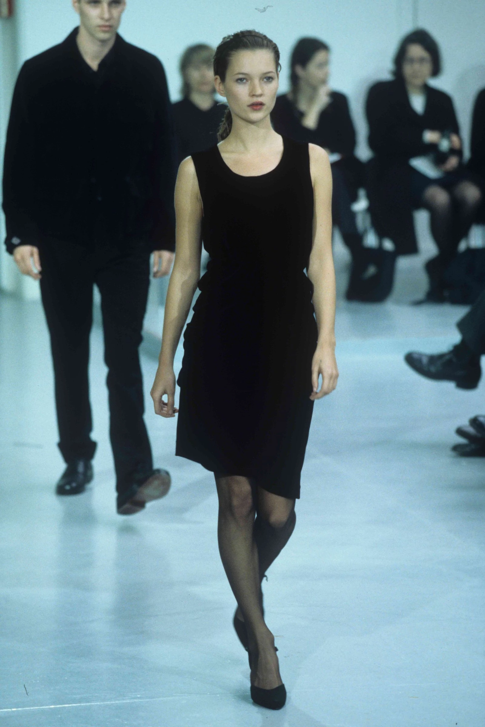 Kate Moss at the Helmut Lang show, Fall-Winter 1997/19980