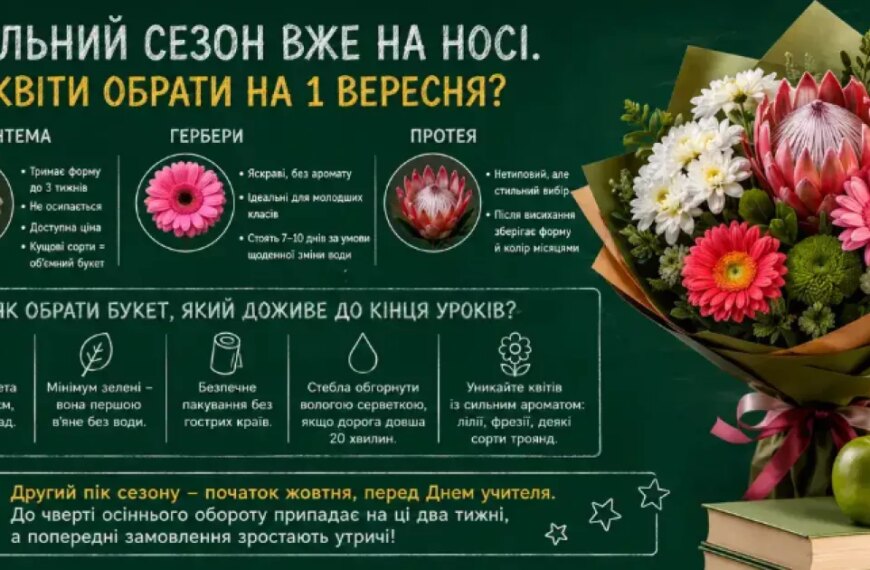 Топ-5 квітів для вчителя на 1 вересня