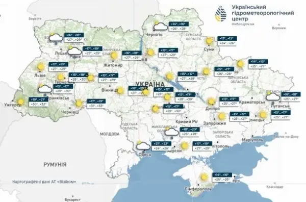 Погода 20 серпня