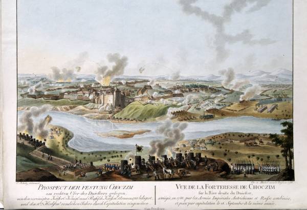 Облога Хотинської фортеці 1788 року. Гравюра XVIII століття