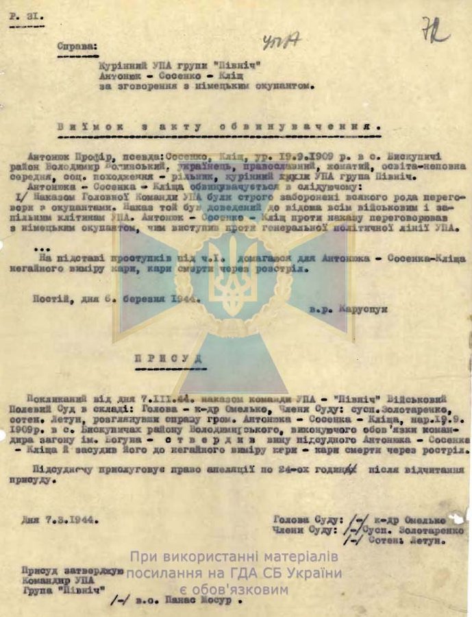 "Між трьома ворогами": шлях командира УПА Порфирія Антонюка ("Сосенка")6
